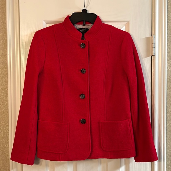 Talbots Jackets & Blazers - Talbots Petites Tweed Blazer Red Size 8p